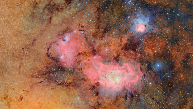 Trifid and Lagoon nebulas